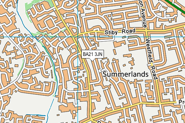 BA21 3JN map - OS VectorMap District (Ordnance Survey)