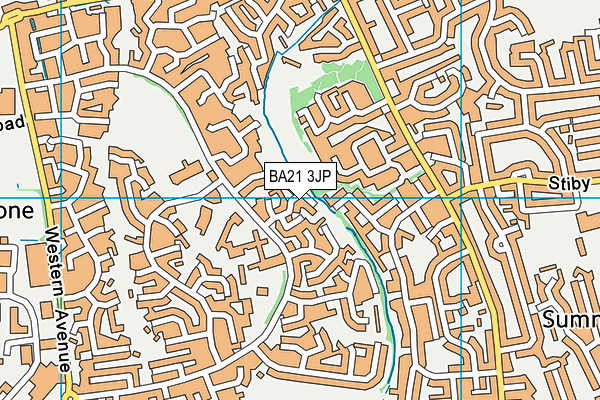 BA21 3JP map - OS VectorMap District (Ordnance Survey)