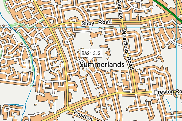 BA21 3JS map - OS VectorMap District (Ordnance Survey)