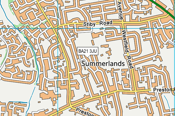 BA21 3JU map - OS VectorMap District (Ordnance Survey)