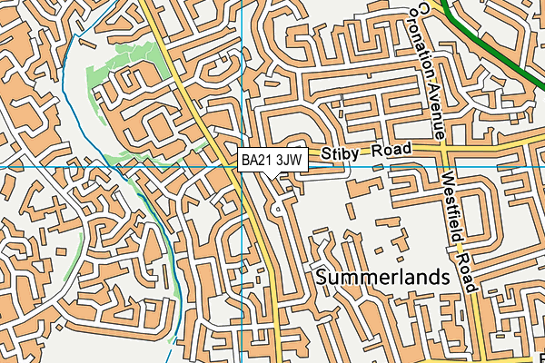 BA21 3JW map - OS VectorMap District (Ordnance Survey)