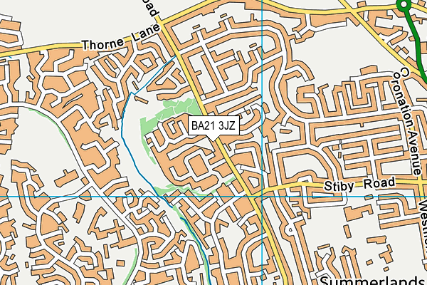 BA21 3JZ map - OS VectorMap District (Ordnance Survey)