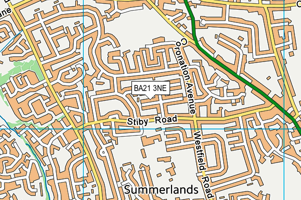 BA21 3NE map - OS VectorMap District (Ordnance Survey)