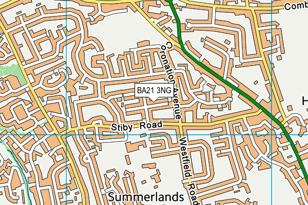 BA21 3NG map - OS VectorMap District (Ordnance Survey)