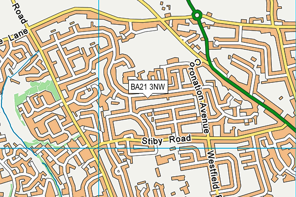 BA21 3NW map - OS VectorMap District (Ordnance Survey)