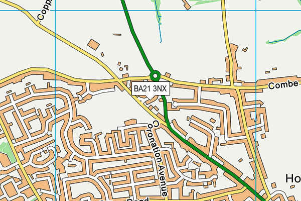 BA21 3NX map - OS VectorMap District (Ordnance Survey)