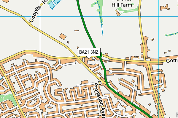 BA21 3NZ map - OS VectorMap District (Ordnance Survey)