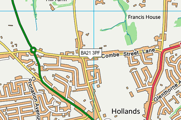 BA21 3PF map - OS VectorMap District (Ordnance Survey)