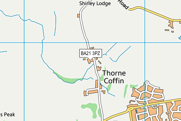 BA21 3PZ map - OS VectorMap District (Ordnance Survey)