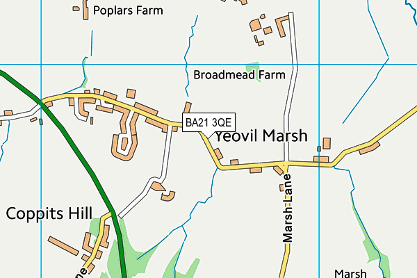 BA21 3QE map - OS VectorMap District (Ordnance Survey)