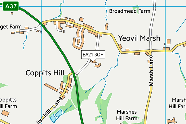 BA21 3QF map - OS VectorMap District (Ordnance Survey)