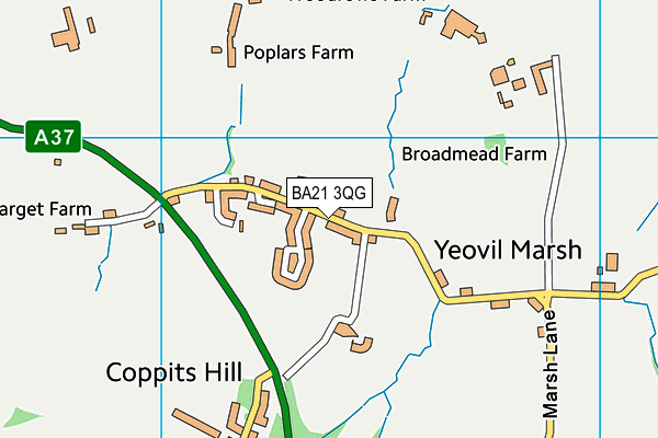 BA21 3QG map - OS VectorMap District (Ordnance Survey)