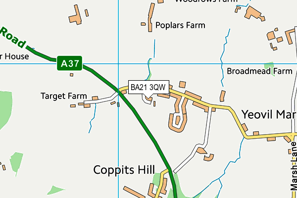 BA21 3QW map - OS VectorMap District (Ordnance Survey)