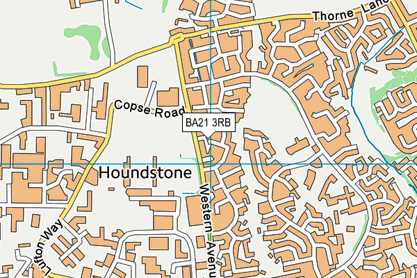 BA21 3RB map - OS VectorMap District (Ordnance Survey)