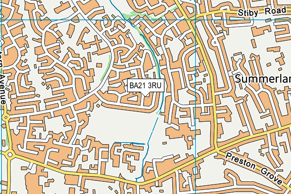 BA21 3RU map - OS VectorMap District (Ordnance Survey)