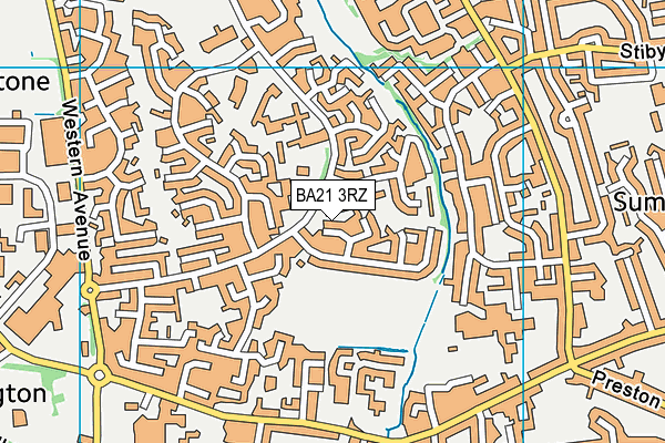 BA21 3RZ map - OS VectorMap District (Ordnance Survey)