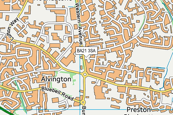 BA21 3SA map - OS VectorMap District (Ordnance Survey)