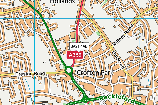 BA21 4AB map - OS VectorMap District (Ordnance Survey)