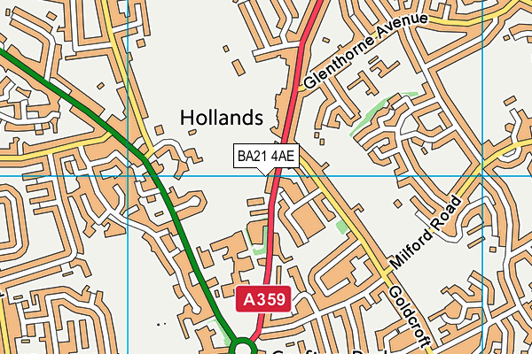 BA21 4AE map - OS VectorMap District (Ordnance Survey)