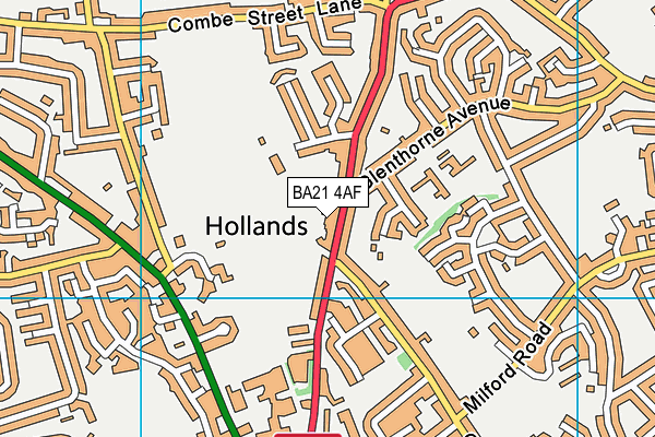 BA21 4AF map - OS VectorMap District (Ordnance Survey)