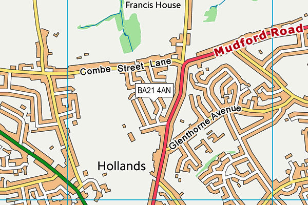 BA21 4AN map - OS VectorMap District (Ordnance Survey)