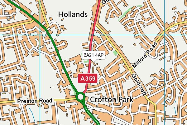 BA21 4AP map - OS VectorMap District (Ordnance Survey)