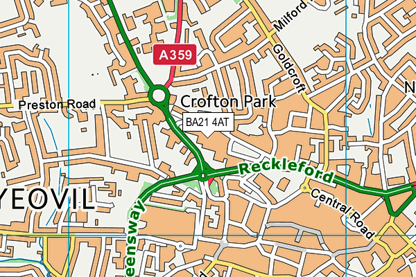 BA21 4AT map - OS VectorMap District (Ordnance Survey)