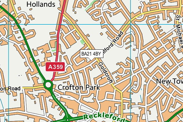 BA21 4BY map - OS VectorMap District (Ordnance Survey)