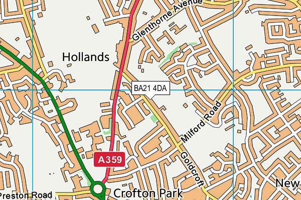 BA21 4DA map - OS VectorMap District (Ordnance Survey)