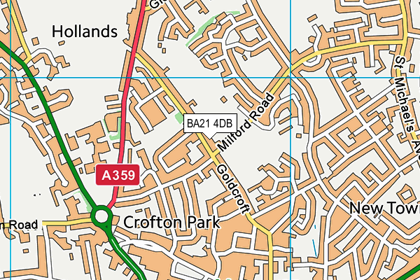 BA21 4DB map - OS VectorMap District (Ordnance Survey)