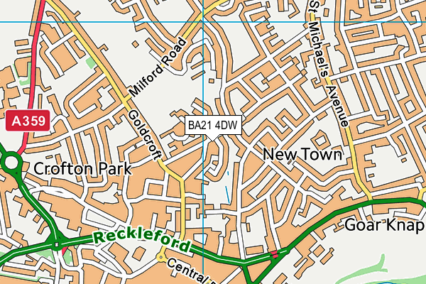 BA21 4DW map - OS VectorMap District (Ordnance Survey)