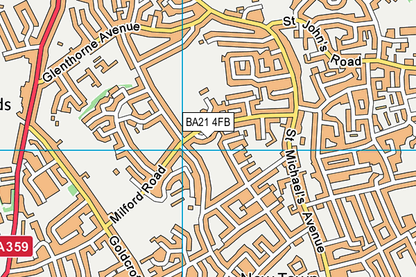 BA21 4FB map - OS VectorMap District (Ordnance Survey)