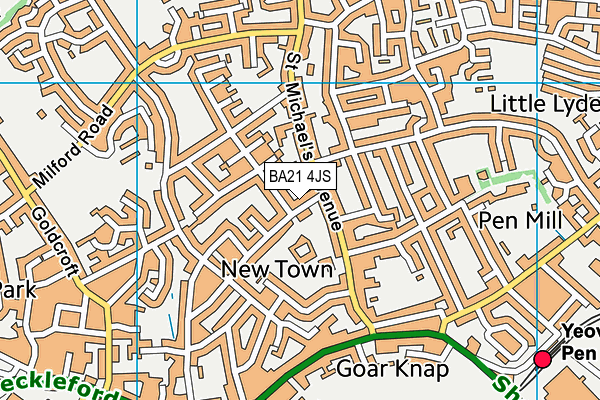 BA21 4JS map - OS VectorMap District (Ordnance Survey)