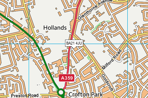 BA21 4JU map - OS VectorMap District (Ordnance Survey)