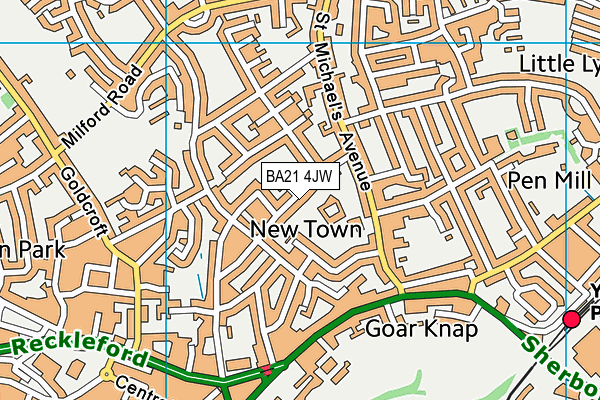 BA21 4JW map - OS VectorMap District (Ordnance Survey)