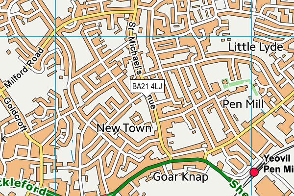 BA21 4LJ map - OS VectorMap District (Ordnance Survey)