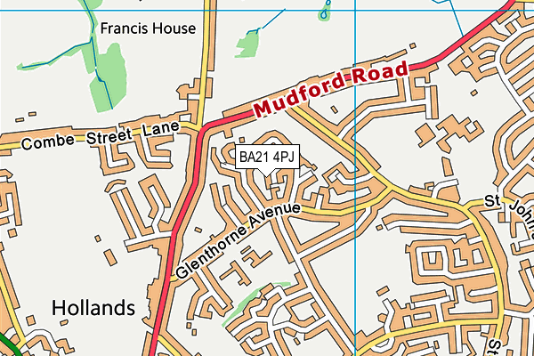 BA21 4PJ map - OS VectorMap District (Ordnance Survey)