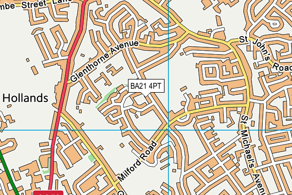 BA21 4PT map - OS VectorMap District (Ordnance Survey)