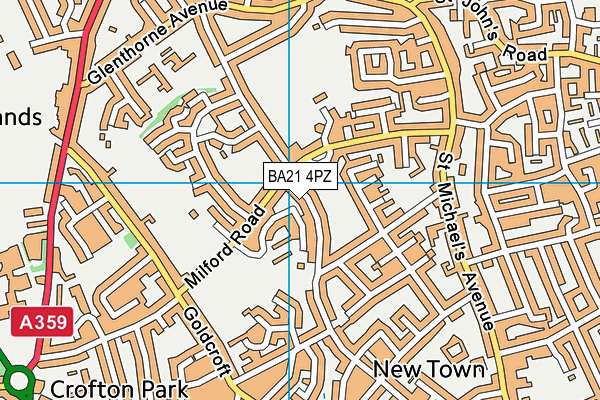 BA21 4PZ map - OS VectorMap District (Ordnance Survey)