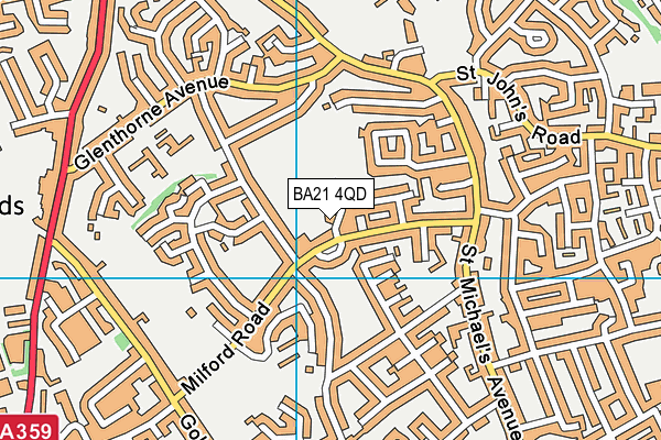 BA21 4QD map - OS VectorMap District (Ordnance Survey)