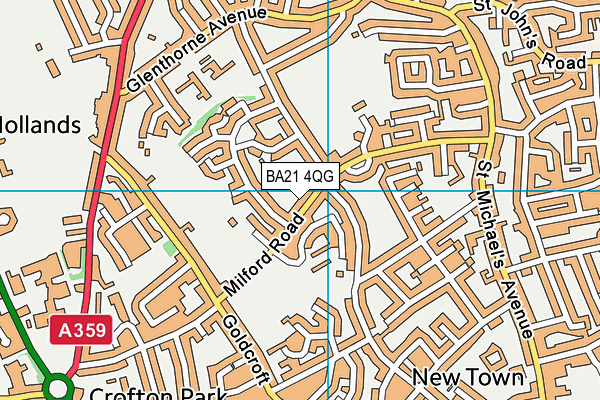 BA21 4QG map - OS VectorMap District (Ordnance Survey)