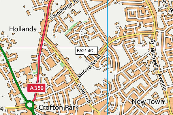 BA21 4QL map - OS VectorMap District (Ordnance Survey)