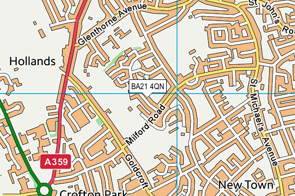 BA21 4QN map - OS VectorMap District (Ordnance Survey)