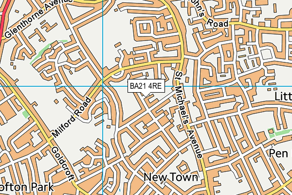 BA21 4RE map - OS VectorMap District (Ordnance Survey)