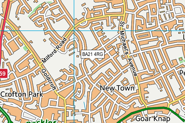 BA21 4RG map - OS VectorMap District (Ordnance Survey)