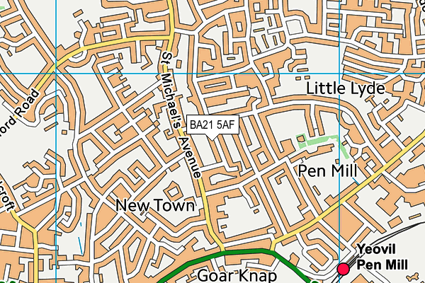 BA21 5AF map - OS VectorMap District (Ordnance Survey)