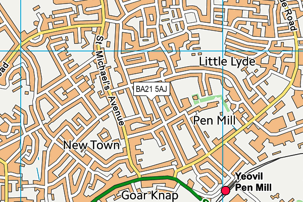 BA21 5AJ map - OS VectorMap District (Ordnance Survey)