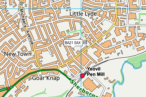 BA21 5AX map - OS VectorMap District (Ordnance Survey)