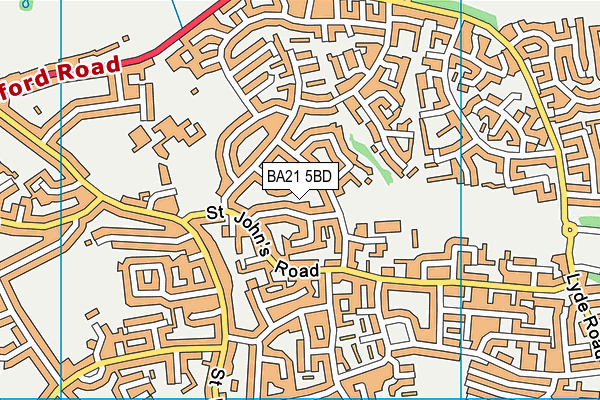 BA21 5BD map - OS VectorMap District (Ordnance Survey)