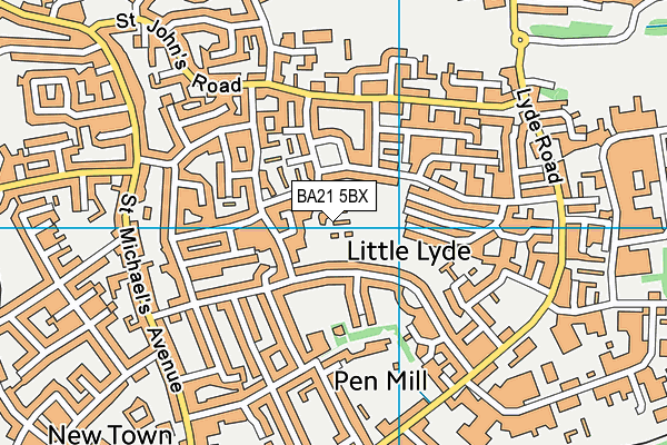 BA21 5BX map - OS VectorMap District (Ordnance Survey)